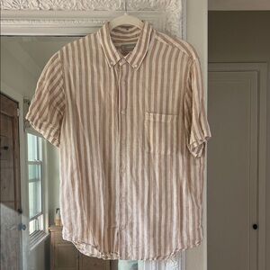 Everlane Men's Linen Striped Shirt size Medium